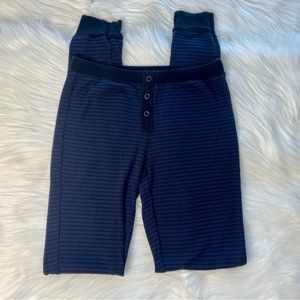 Splendid Navy and Black Striped Thermal Pajama Leggings